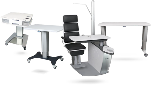 Moderne, ergonomische Stuhl-Schreibtisch-Kombination mit verstellbaren Komponenten